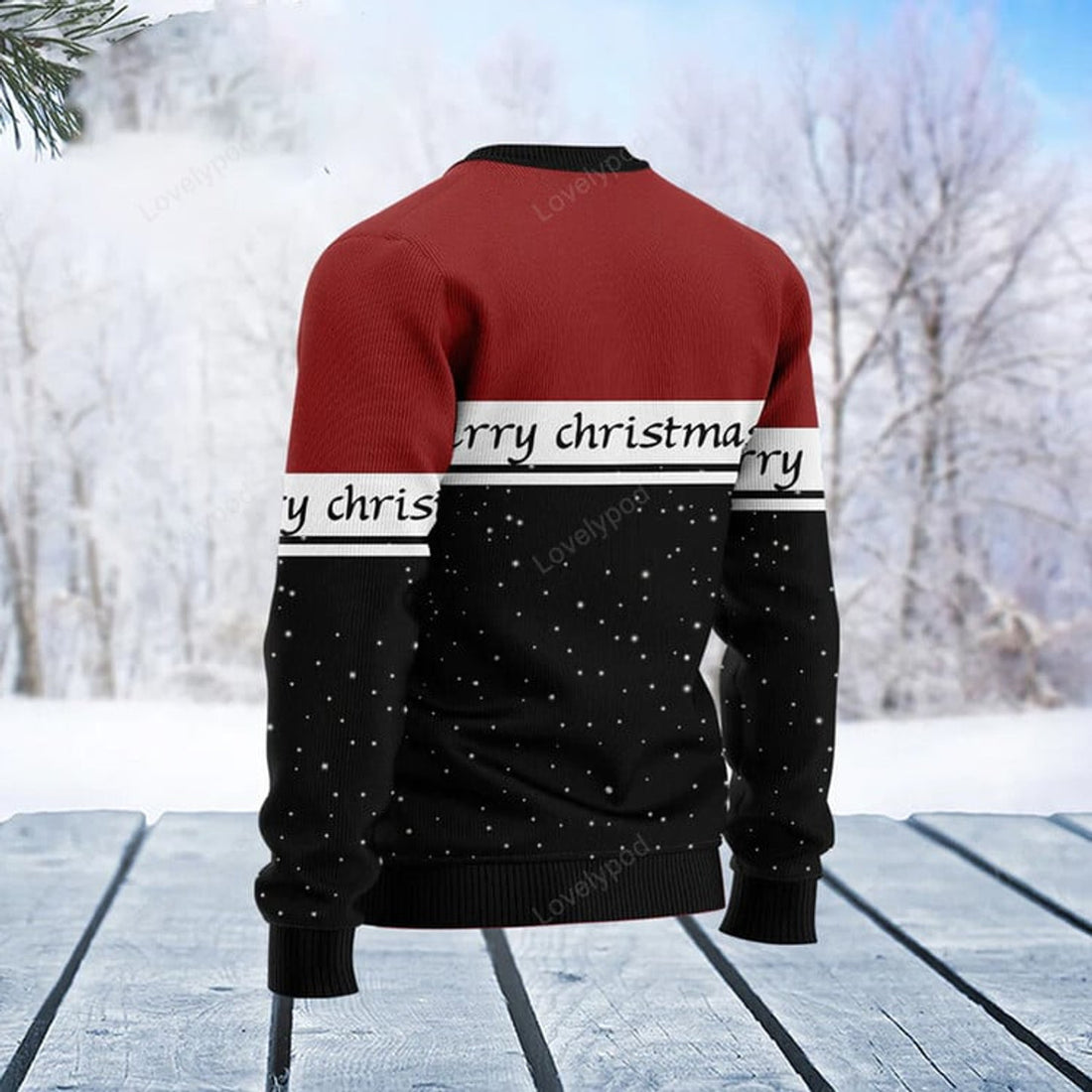 FUNSTUFFPRINT Horse Christmas Tree Ugly Christmas Sweater for men and women Ugly Sweater
