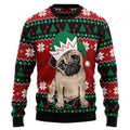 FUNSTUFFPRINT Pug Cute Ugly Christmas Sweater for men and women Ugly Sweater