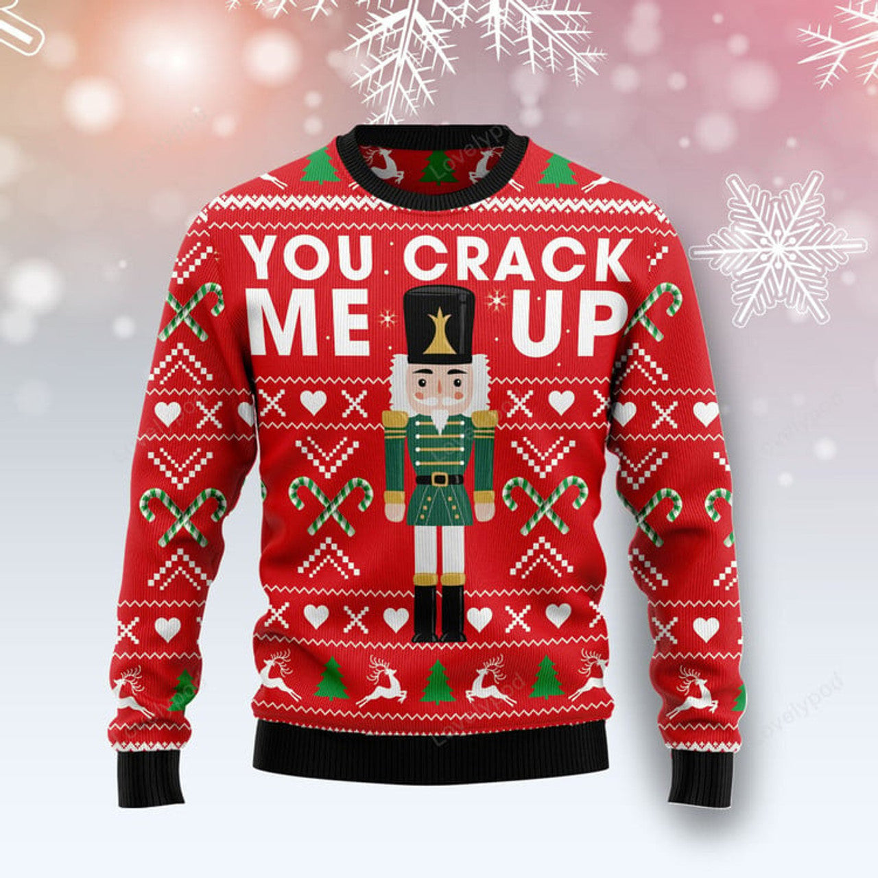 FUNSTUFFPRINT Awesome Nutcracker Ugly Christmas Sweater For Men & Women Ugly Sweater