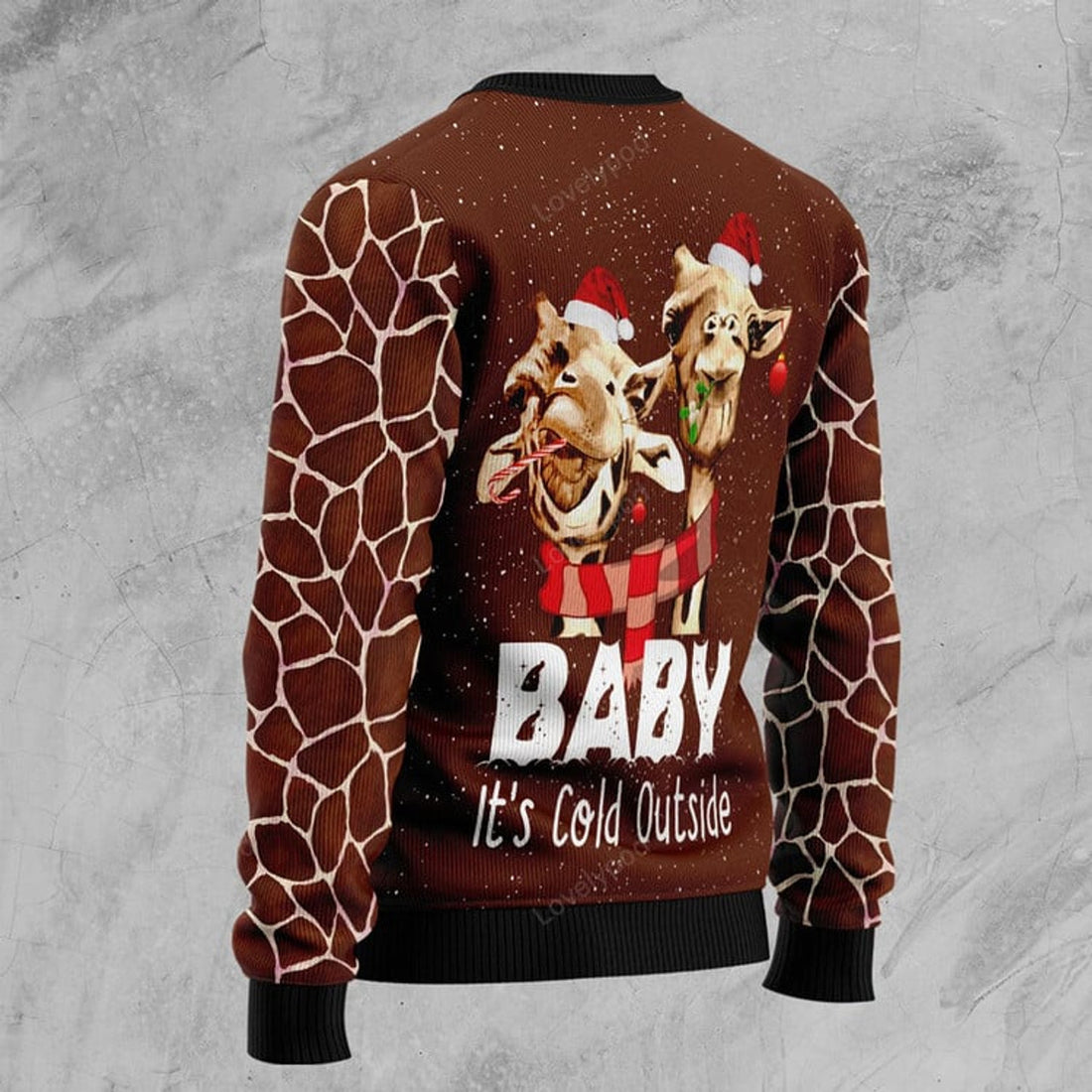 FUNSTUFFPRINT Funny Giraffe Ugly Christmas Sweater For Men & Women Ugly Sweater