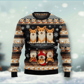 FUNSTUFFPRINT Cute Corgi Dog Funny Ugly Christmas Sweater Gift For Men & Women Adult Ugly Sweater