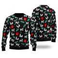 FUNSTUFFPRINT Funny Santa Laughing Merry Christmas Ugly Christmas Sweater For Men & Women Adult Ugly Sweater