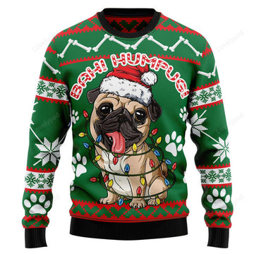 FUNSTUFFPRINT Bah! Humpug Ugly Christmas Sweater for men and women Ugly Sweater