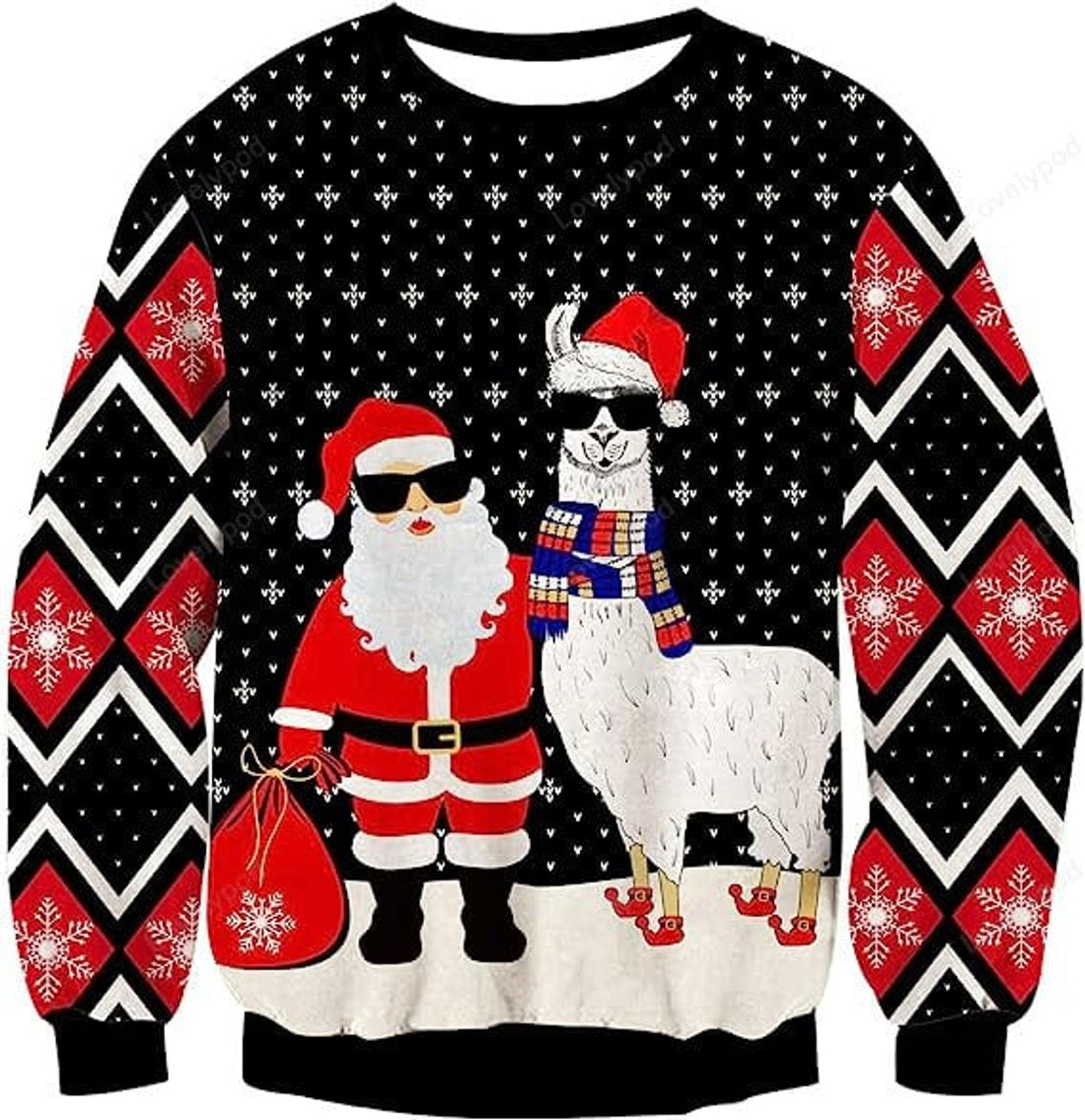 FUNSTUFFPRINT Ugly Christmas Sweater Men Xmas Holiday Party Women Knitted Pullover Top for men and women Ugly Sweater