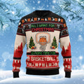 FUNSTUFFPRINT All I Want For Christmas Is Basketball Funny Ugly Christmas Sweater For Men & Women Adult & Women Adult Ugly Sweater