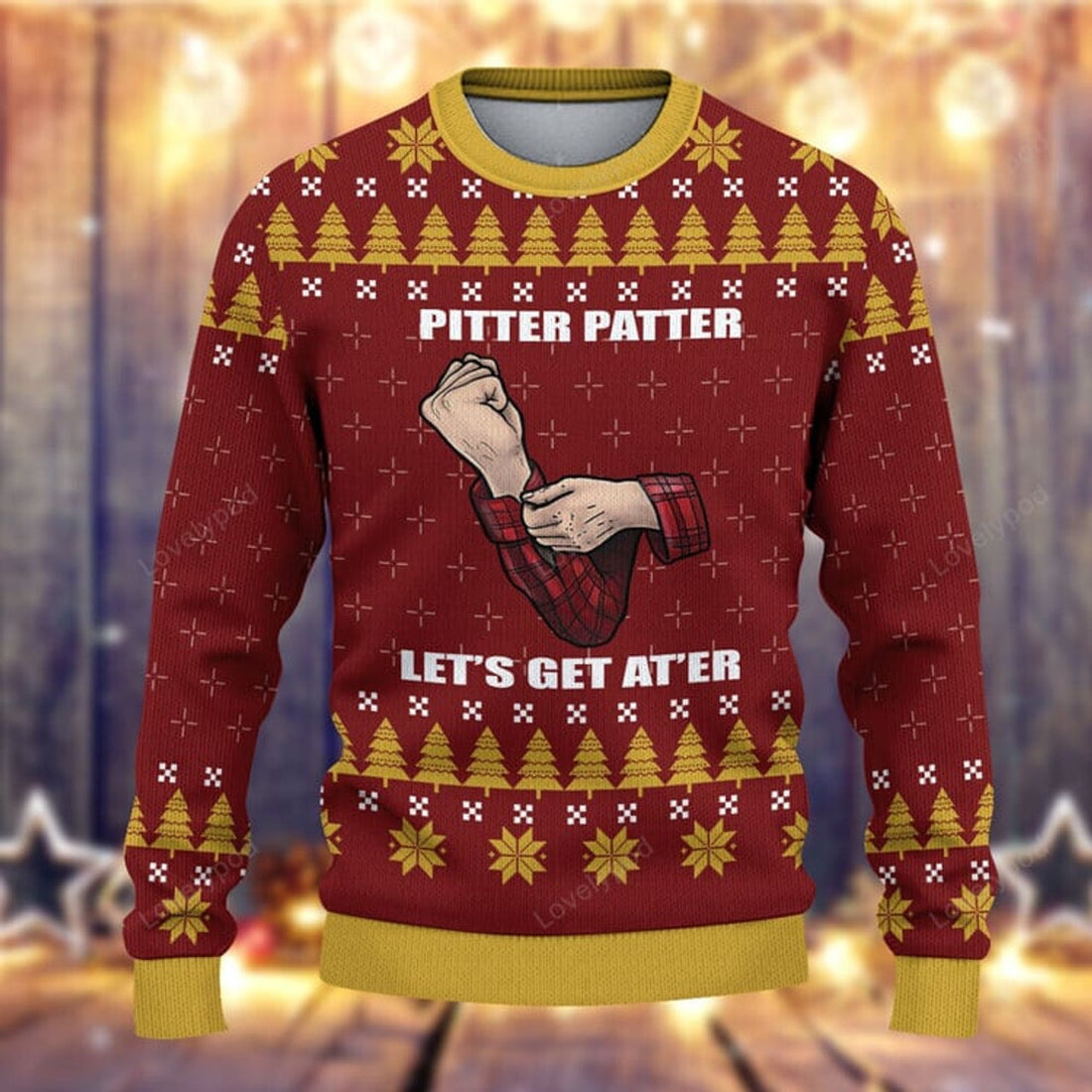 FUNSTUFFPRINT Pitter Patter Letterkenny Christmas 3D Sweater for men and women Ugly Sweater