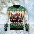 FUNSTUFFPRINT Black Cat Let It Snow 3D Ugly Meowy Christmas 3D Sweater for men and women Ugly Sweater