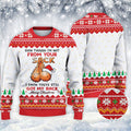 FUNSTUFFPRINT Even Though I'm Not From Your Sack You've Still Got My Back Ugly Knitted Christmas 3D Sweater Ugly Sweater