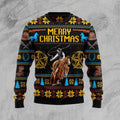 FUNSTUFFPRINT Cowboy Merry Christmas Funny Ugly Christmas Sweater For Men & Women Adult - Christmas Gifts Ugly Sweater