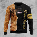FUNSTUFFPRINT German Shepherd Half Cool Ugly Christmas Sweater For Men & Women Ugly Sweater