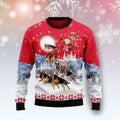 FUNSTUFFPRINT German Shepherd Half Cool Ugly Christmas Ugly Sweater