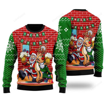 FUNSTUFFPRINT Funny Giraffe Ugly Christmas Ugly Sweater