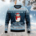 FUNSTUFFPRINT Cute Penguin Ugly Christmas Sweater For Men & Women Ugly Sweater