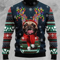 FUNSTUFFPRINT Dog Christmas Ugly Sweater, Pet Custom Funny Reindeer Horn Sweater, Pet Custom Christmas Sweater, Christmas Sweatshirt Ugly Sweater