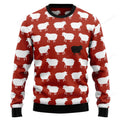 FUNSTUFFPRINT Sheep Black And White Ugly Christmas Sweater, Ugly Christmas Sweater Sweatshirt, Christmas gift for Sheep lover Ugly Sweater