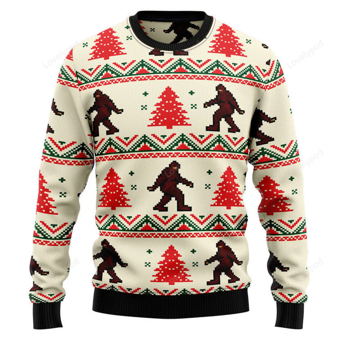 FUNSTUFFPRINT Amazing Bigfoot Ugly Christmas Sweater, Ugly Christmas Sweater Sweatshirt, Christmas gift Ugly Sweater