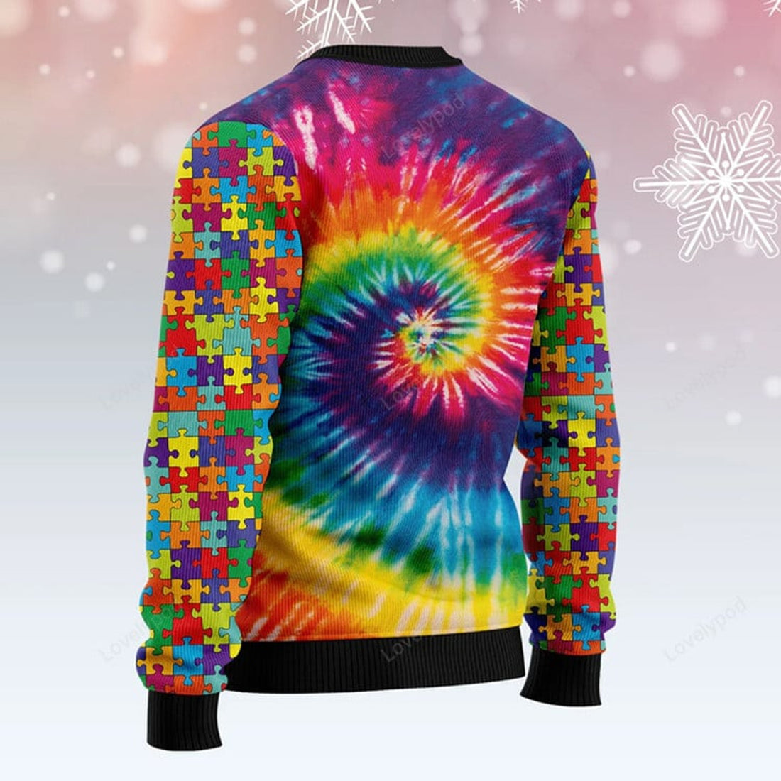 FUNSTUFFPRINT Autism Christmas Tree Ugly Christmas Sweater Ugly Sweater