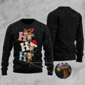 FUNSTUFFPRINT Cow Ho Ho Ho Ugly Christmas Sweater, Christmas ugly sweater for men and women Ugly Sweater