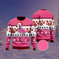 FUNSTUFFPRINT Flamingo Christmas Ugly Christmas Sweater For Men & Women Ugly Sweater