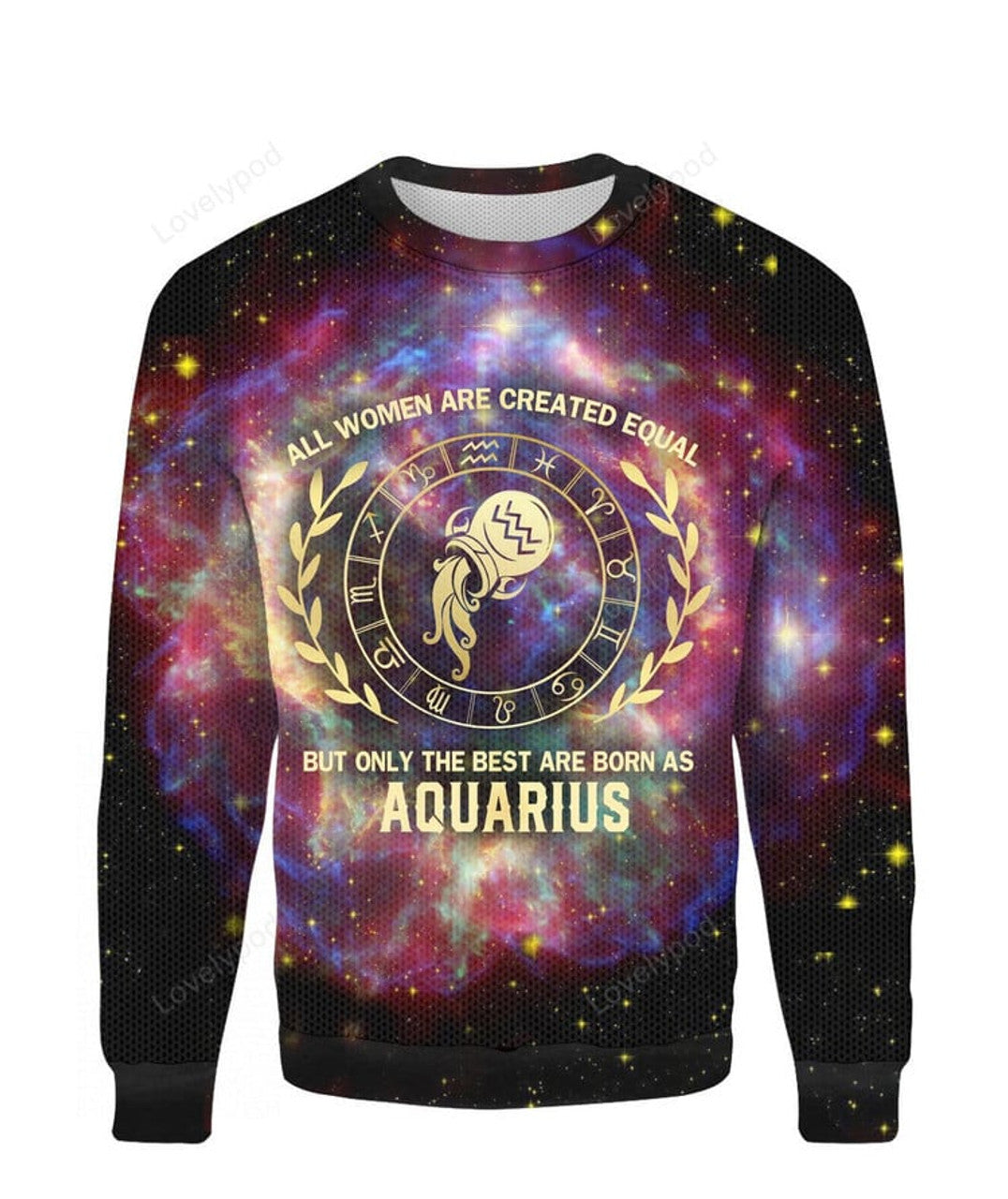 FUNSTUFFPRINT Aquarius Sweater For Men And Women Full Size Colorful Ugly Sweater