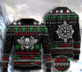 FUNSTUFFPRINT Valhalla Viking Ugly Christmas Sweater For Men & Women Ugly Sweater