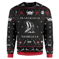FUNSTUFFPRINT Valhalla Viking Ugly Christmas Sweater For Men & Women Adult Ugly Sweater