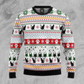 FUNSTUFFPRINT Black Cat Ugly Christmas Sweater, Christmas gift for cat lover Ugly Sweater