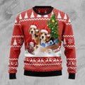 FUNSTUFFPRINT Beagle Dashing Ugly Christmas Sweater For Men & Women Adult, Christmas gift for Dog lover Ugly Sweater