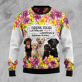 FUNSTUFFPRINT Labrador Retriever Personal Stalker Ugly Christmas Sweater For Men & Women Ugly Sweater