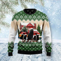 FUNSTUFFPRINT Black Cat Let It Snow Ugly Christmas Sweater For Men & Women Ugly Sweater