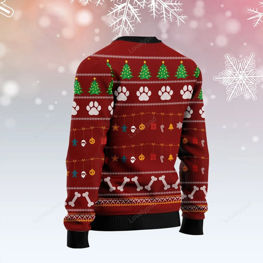 FUNSTUFFPRINT Golden Retriever Best Dog Mom Ever Ugly Christmas, Christmas Gift For Pet Lovers Ugly Sweater