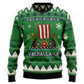 FUNSTUFFPRINT Amazing Viking valhalla-la Ugly Christmas Sweater Ugly Sweater