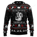 FUNSTUFFPRINT Valhalla Viking Ugly Christmas Sweater, Viking shirt, Christmas viking ugly sweater Ugly Sweater