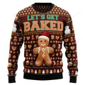 FUNSTUFFPRINT Baking Letâ€˜s Get Baked Ugly Christmas Sweater Ugly Sweater