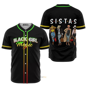Black Girl Magic Sistas Afro Women Juneteenth - Baseball Jersey