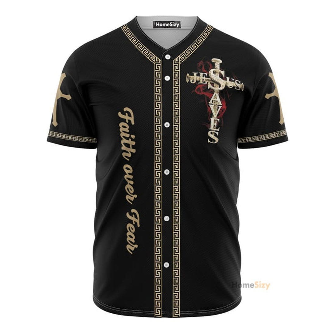 Jesus Save Faith Over Fear - Baseball Jersey