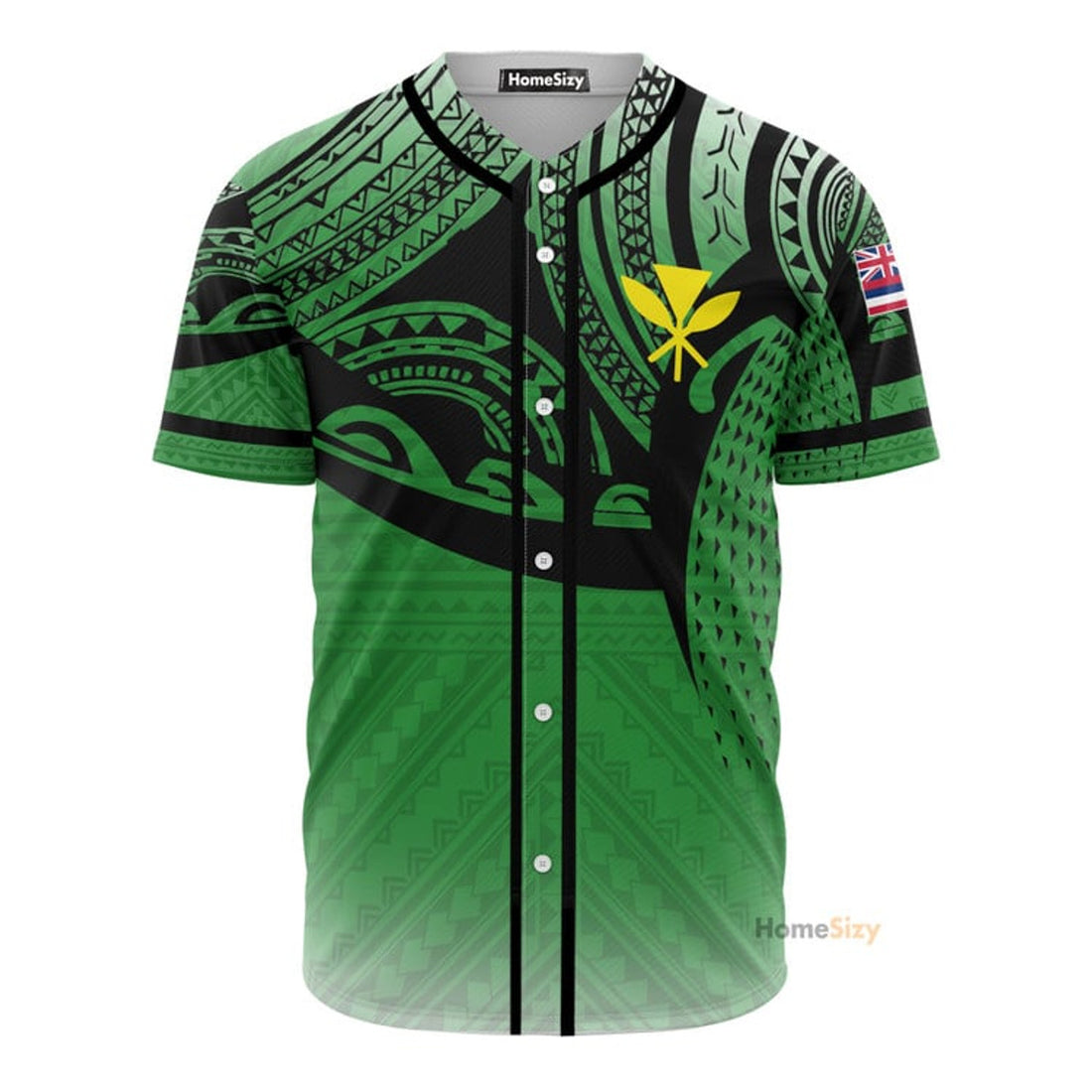 Hawaiian Polynesian Green - Baseball Jersey