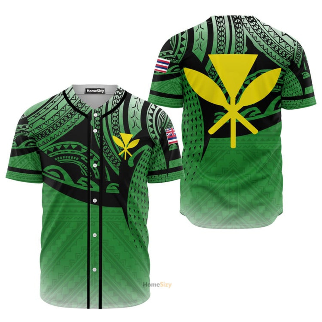 Hawaiian Polynesian Green - Baseball Jersey