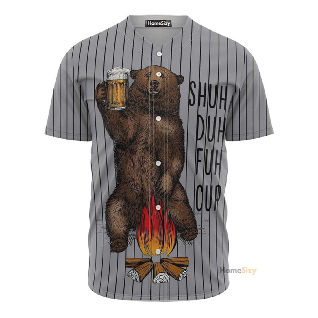 Camping Bear Beer - Baseball Jersey