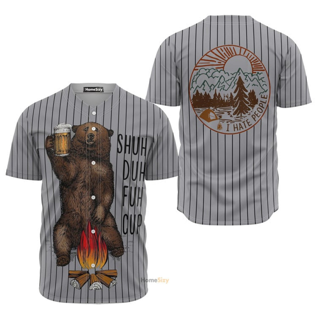 Camping Bear Beer - Baseball Jersey