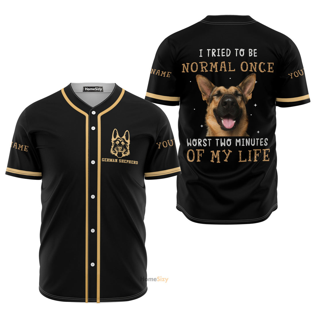 Custom Name German Shepherd - Personalized Baseball Jersey