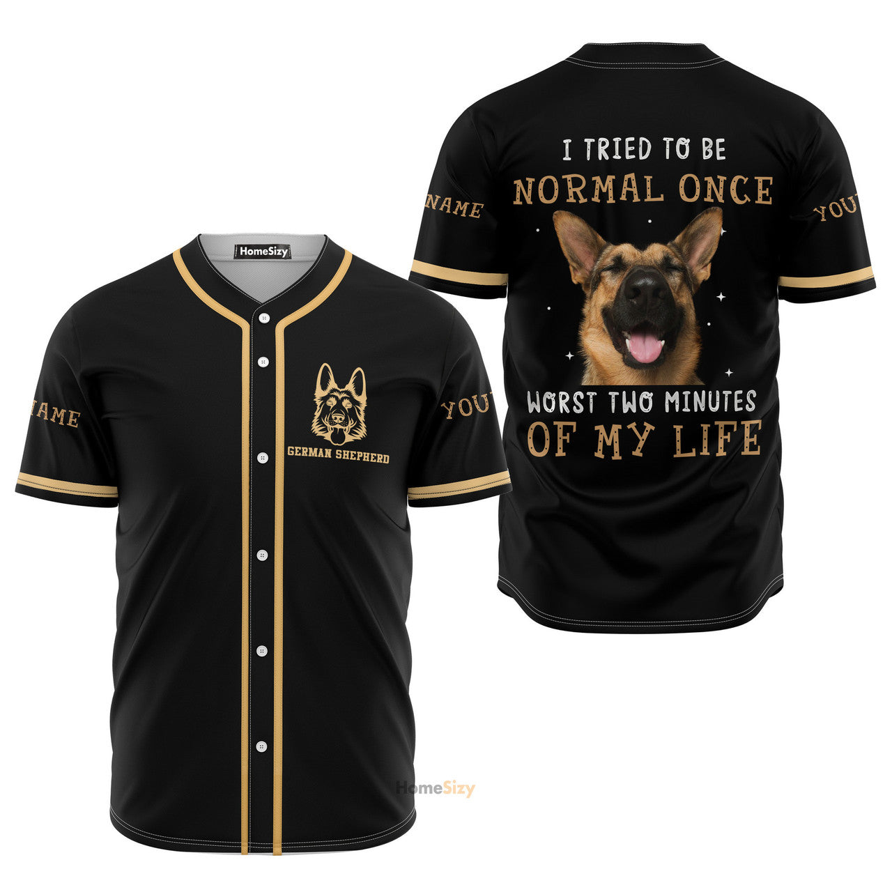 Custom Name German Shepherd - Personalized Baseball Jersey