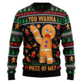 FUNSTUFFPRINT Gingerbread Man Ugly Christmas Sweater for men and women Ugly Sweater