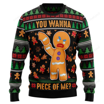 FUNSTUFFPRINT Gingerbread Man Ugly Christmas Sweater for men and women Ugly Sweater