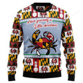 FUNSTUFFPRINT Maryland Symbols Ugly Christmas Sweater for men and women Ugly Sweater