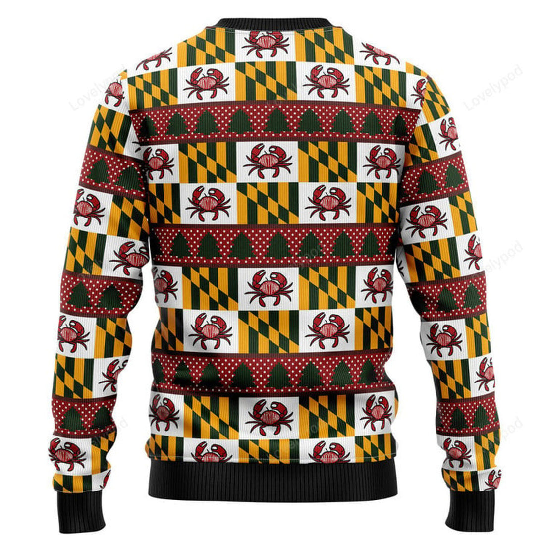 FUNSTUFFPRINT Maryland Symbols Ugly Christmas Sweater for men and women Ugly Sweater