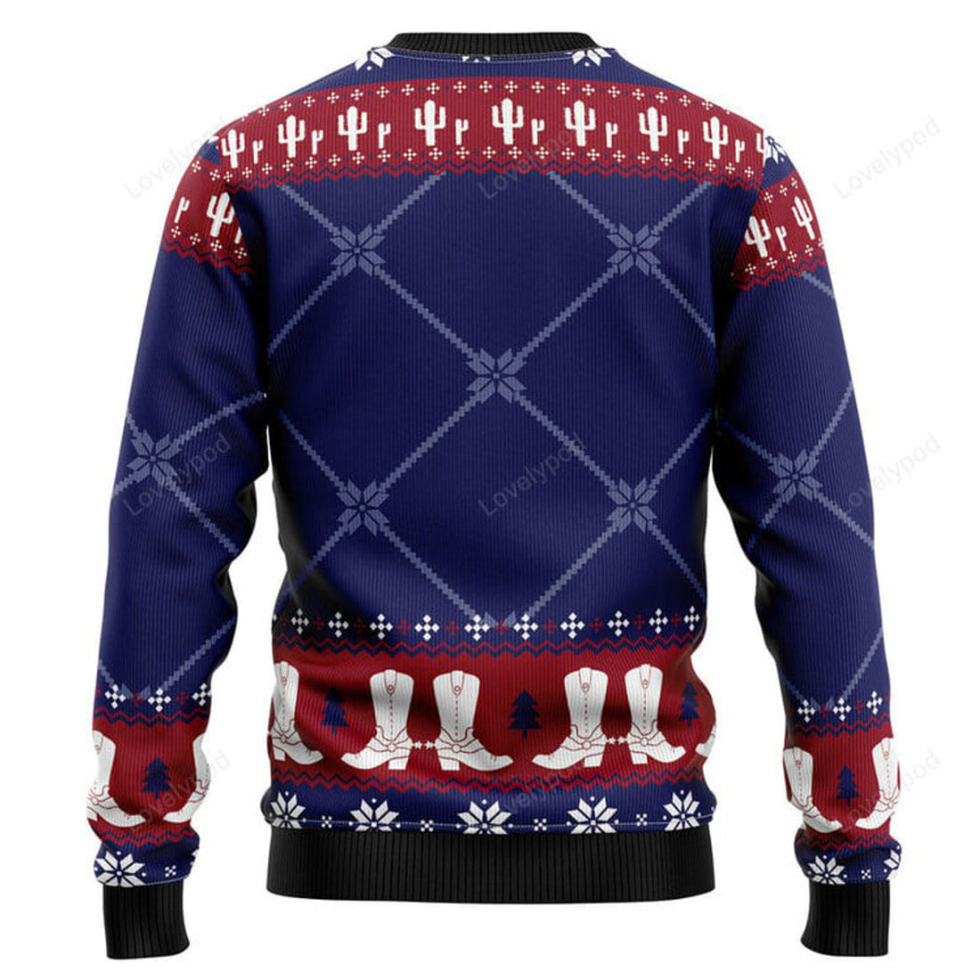 FUNSTUFFPRINT Texas Map Symbols Pattern Ugly Christmas Sweater for men and women Ugly Sweater