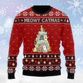 FUNSTUFFPRINT Cat Christmas Tree Ugly Sweater - Gift For Cat Lovers Ugly Sweater