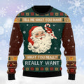 FUNSTUFFPRINT Santa Tell Me What You Want Ugly Sweater - Gift For Christmas Ugly Sweater