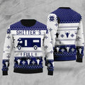 FUNSTUFFPRINT Shitters Full Knitted Ugly Christmas Sweater, Christmas gift for him Ugly Sweater